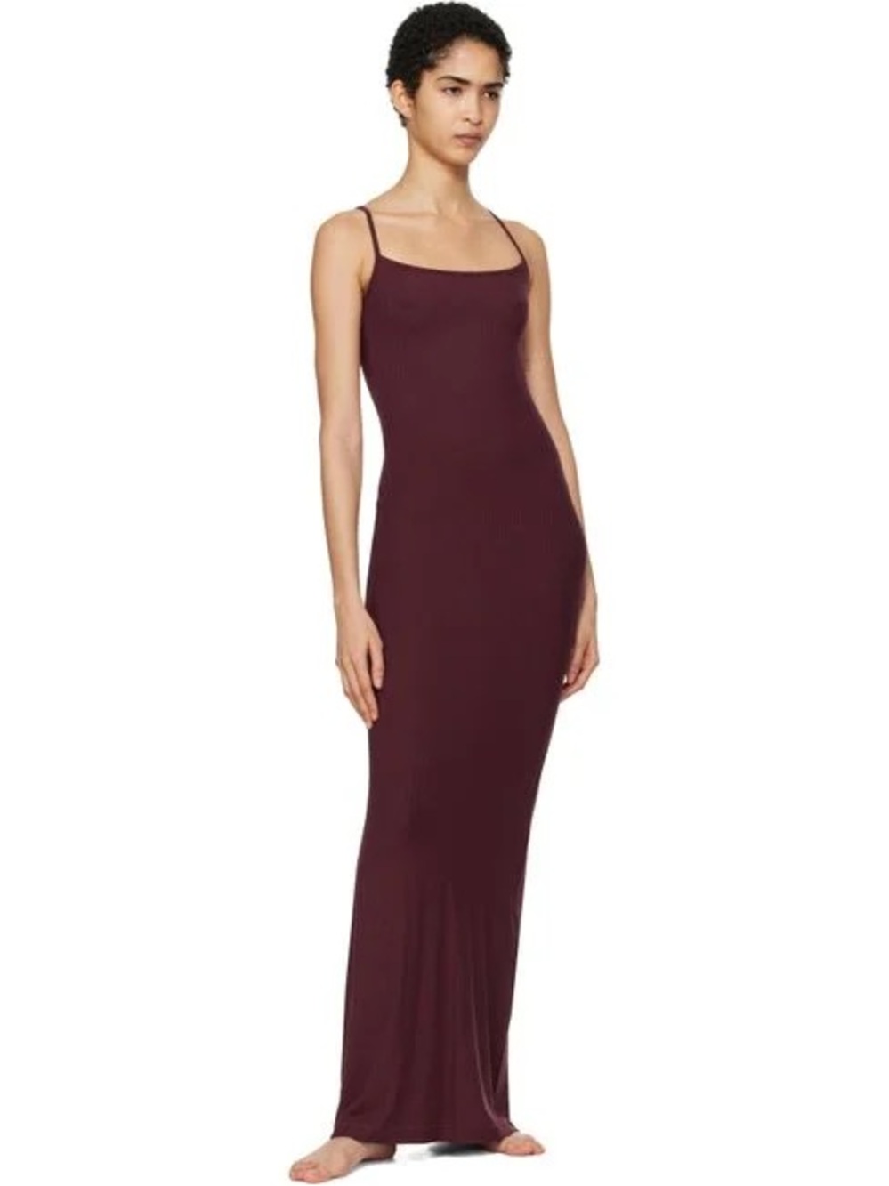 SKIMS Long Longe Slip Dress in Rare colorway Bordeaux Wine - Picture 5 of 7